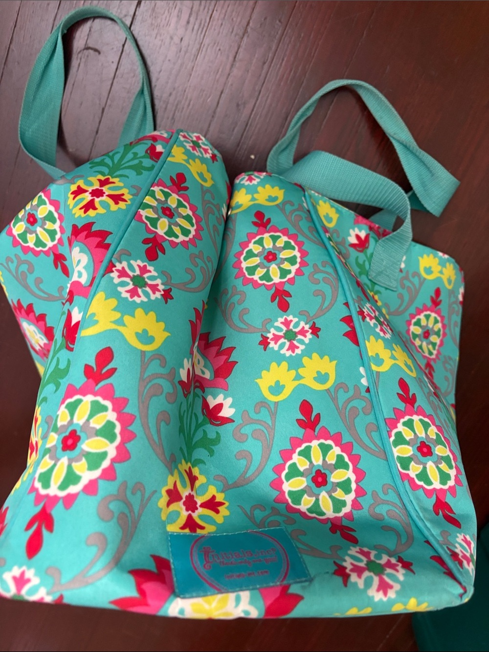 Turquoise Floral Tote Bag by Vera Bradley - Vibrant Garden Print